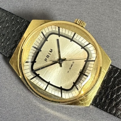Prim TV cal 66 pozlátené - sunburst číselník