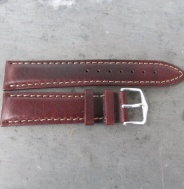HIRSCH TRAVELLER - Kvalitní prošívaný kožený řemínek - šíře 20mm