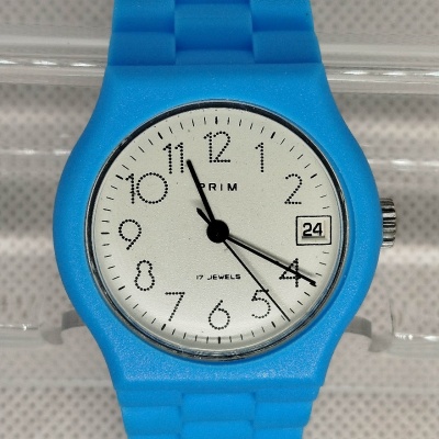 Plastové hodinky PRIM - z roku 1989 v perfektním stavu, tečkované číslice.