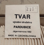 Sklíčko TVAR PARDUBICE rozmer 210 .