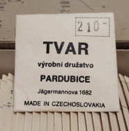 Sklíčko TVAR PARDUBICE rozmer 210 .