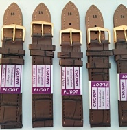 tmavě hnědý řemen 19 mm se zlatavou sponou !!!