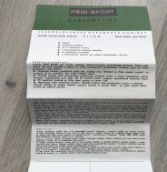 Záruční list Prim Sport 2