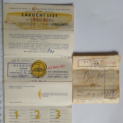 Záruční list 011 039