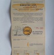 Záruční list k hodinkám PRIM