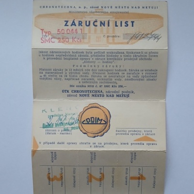 Záruční list 50 044 1