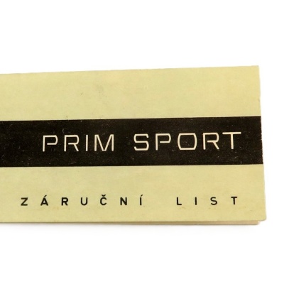 Záruční list k PRIM SPORT.