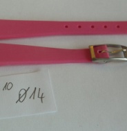 NOS silikonový řemínek č. 10 růžový 14 mm se stříbrnou sponou