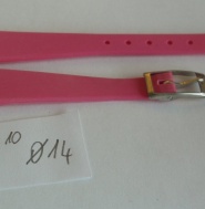 NOS silikonový řemínek č. 10 růžový 14 mm se stříbrnou sponou