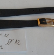 NOS silikonový řemínek č. 12 černý 12 mm se zlatou sponou