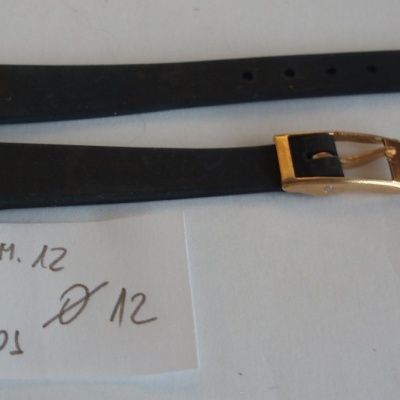 NOS silikonový řemínek č. 12 černý 12 mm se zlatou sponou
