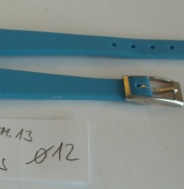 NOS silikonový řemínek č. 13 modrý 12 mm se stříbrnou sponou