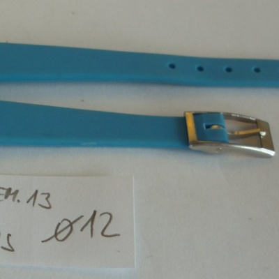 NOS silikonový řemínek č. 13 modrý 12 mm se stříbrnou sponou