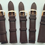 tmavě hnědý kožený řemen 18mm se zlatavou sponou !!!