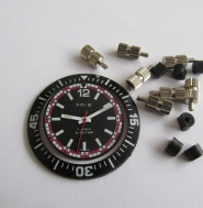 AUTO-TIME PRIM RALLYE -  AUTOHODINY PRIM - číselník + ručky + luneta + korunky + fixační kroužky,č.1