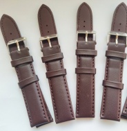 tmavě hnědý kožený řemen 18mm se stříbřitou sponou !!!