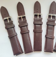 tmavě hnědý kožený řemen 18mm se stříbřitou sponou !!!