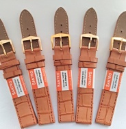 světle hnědý řemen 17mm se zlatavou sponou !!!