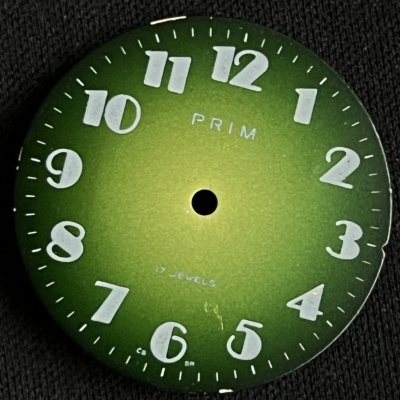 Zelený číselník Prim 66 402 3