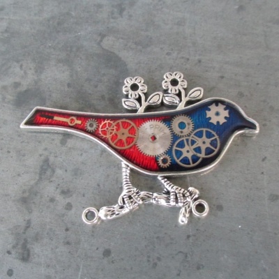 BAREVNÝ PTÁČEK, brož z hodinek Prim