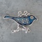 MODRÝ PTÁČEK, brož z hodinek Prim, steampunk