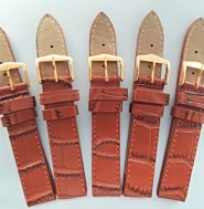 hnědý řemen 18mm se zlacenou sponou !!!