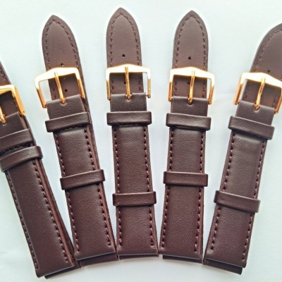 tmavě hnědý řemen 18mm se zlacenou sponou !!!