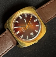 PRIM Automatic 21 jewels hnědý číselník - nové pouzdro. 