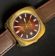 PRIM Automatic 21 jewels hnědý číselník - nové pouzdro. 