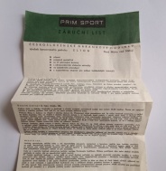 Prim Sport záruční list