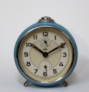 budík Prim B90, funkční, jako nový, modrý