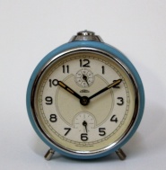 budík Prim B90, funkční, jako nový, modrý