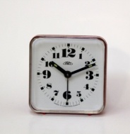 budík B 71, hranatý, červený, jako nový, funkční