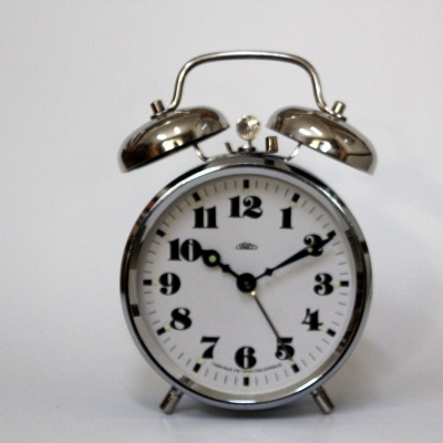 budík Prim B 71, se zvonky, modrý, jako nový, funkční