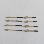 Ručičky na pánské hodinky Prim - stříbrné s černým koncem - nepoužité - 4 páry