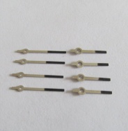 Ručičky na pánské hodinky Prim - stříbrné s černým koncem - nepoužité - 4 páry