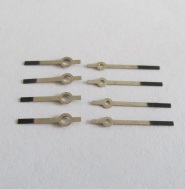 Ručičky na dámské hodinky Prim - stříbrné s černým koncem - 4 páry - nepoužité