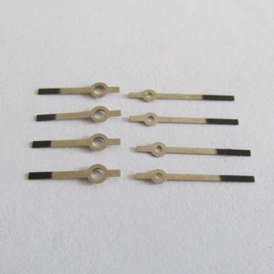 Ručičky na dámské hodinky Prim - stříbrné s černým koncem - 4 páry - nepoužité