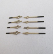 Ručičky na dámské hodinky Prim - zlaté s černým koncem - 4 páry - nepoužité