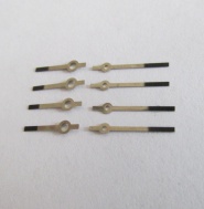 Ručičky na dámské hodinky Prim - zlaté s černým koncem - 4 páry - nepoužité