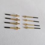 Ručičky na pánské hodinky Prim - zlaté s černým koncem - 4 páry - nepoužité
