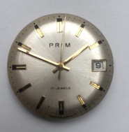 Prodám funkční strojek PRIM kalibr 68.4 po servisu s číselníkem a ručkama