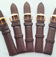 tmavě hnědý řemen 18mm se zlacenou sponou !!!