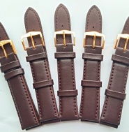 tmavě hnědý řemen 18mm se zlacenou sponou !!!