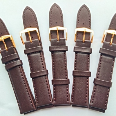 tmavě hnědý řemen 18mm se zlacenou sponou !!!