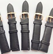 tmavě černý řemen 18mm se zlacenou sponou !!!