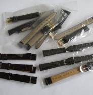 Řemínky na hodinky 12mm - hnědé + černé - 10 kusů