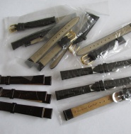 Řemínky na hodinky 12mm - hnědé + černé - 10 kusů