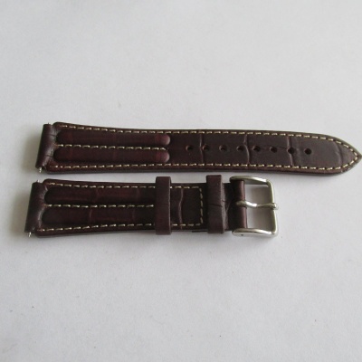 Kožený prodloužený prošívaný řemínek vhodný na hodinky Prim - 18mm