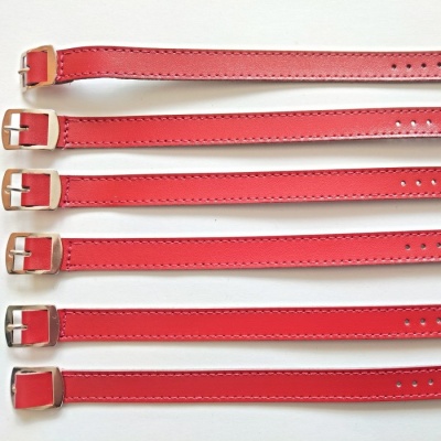 barexový řemen 12mm bez podložky, červený Barex, delší spona !!!